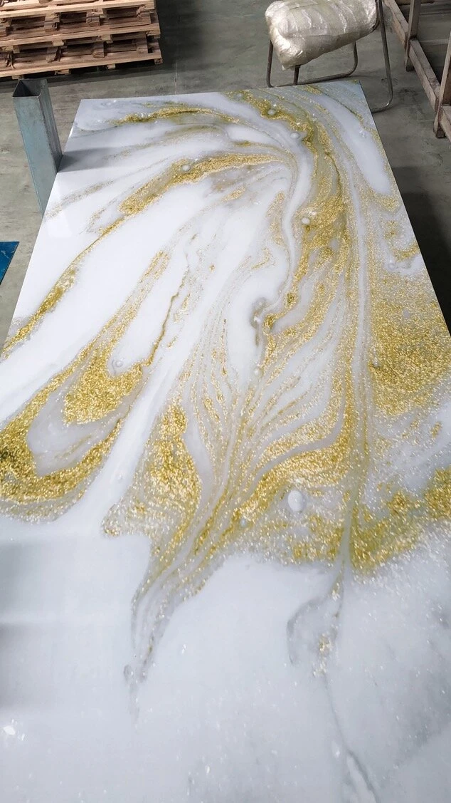 Pannello da parete per interni in lastre di marmo in PVC lucido Uv